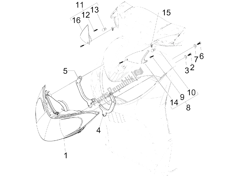 Tutte le parti per il Fari Anteriori - Indicatori Di Direzione del Piaggio Liberty 50 2T Sport 2006