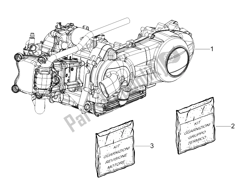 Toutes les pièces pour le Moteur, Assemblage du Piaggio Liberty 150 4T E3 MOC 2009