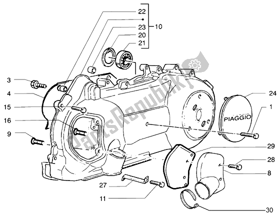 Wszystkie części do Ch? Odzenie Skrzyni Korbowej Piaggio Beverly 125 2002