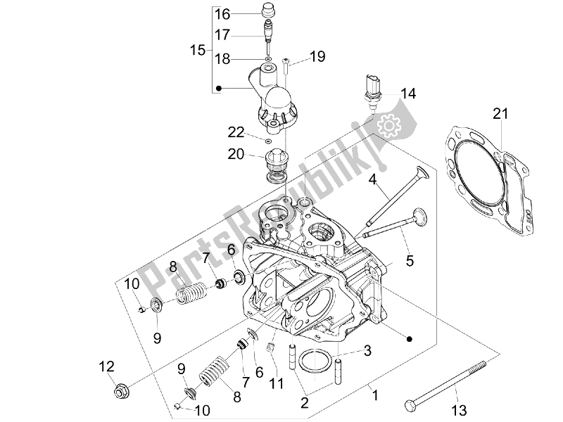 Toutes les pièces pour le Unité De Tête - Valve du Piaggio Carnaby 300 4T IE Cruiser 2009