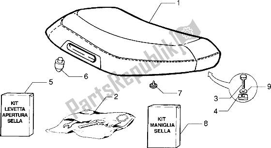 All parts for the Saddle of the Piaggio ZIP SP 50 1996