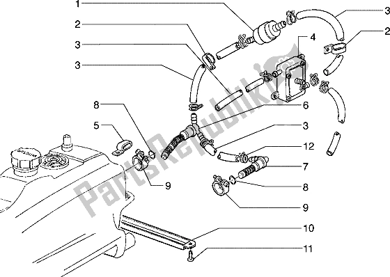 All parts for the Fuel Pump of the Piaggio Hexagon 125 1996