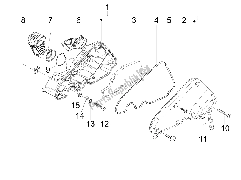 Toutes les pièces pour le Filtre à Air du Piaggio Liberty 50 2T 2008