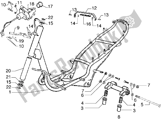 Alle onderdelen voor de Kader van de Piaggio Diesis 100 1998