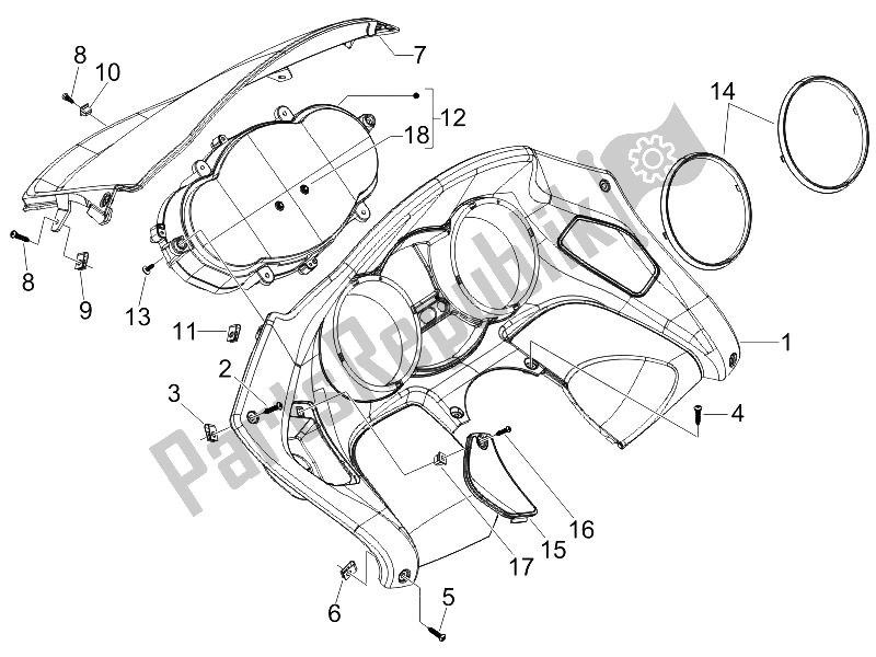 Toutes les pièces pour le Tableau De Bord Combiné du Piaggio MP3 125 2006