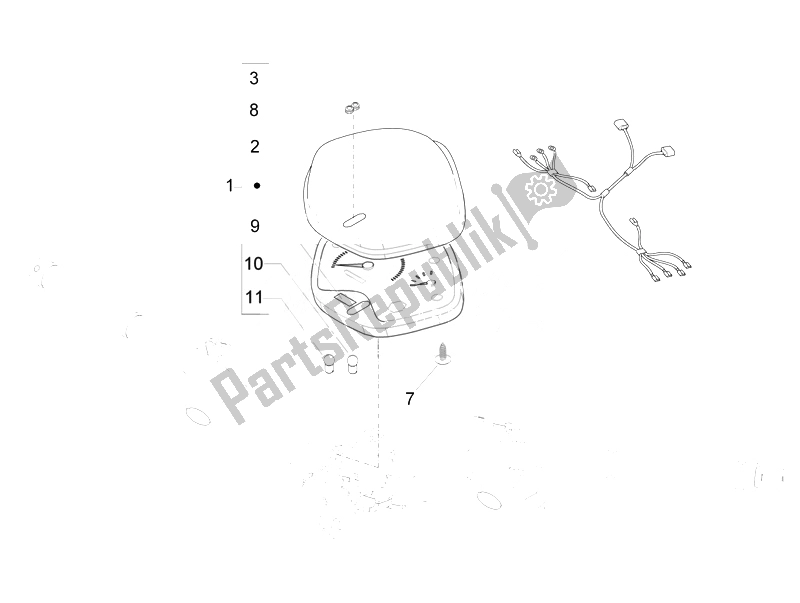 Toutes les pièces pour le Tableau De Bord Combiné du Piaggio Liberty 150 4T 3V IE LEM Vietnam 2014