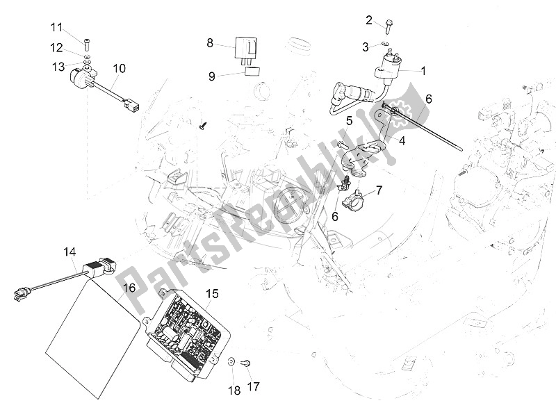 Tutte le parti per il Regolatori Di Tensione - Centraline Elettroniche (ecu) - H. T. Bobina del Piaggio Medley 125 4T IE ABS Vietnam 2016