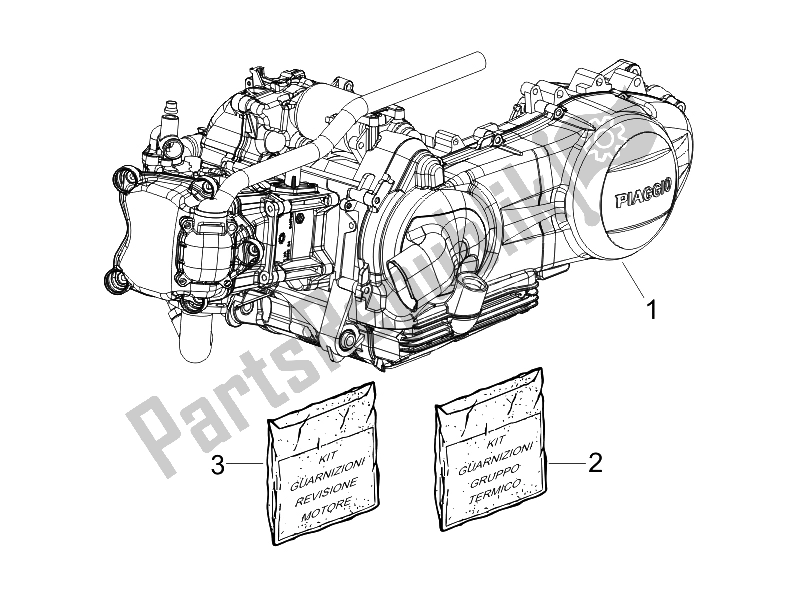 Todas as partes de Montagem De Motor do Piaggio X EVO 250 Euro 3 2007