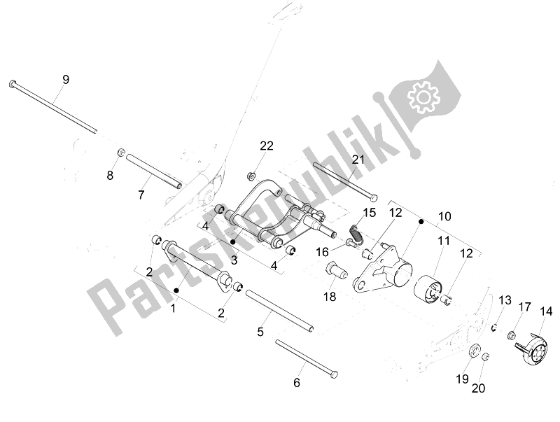 Todas las partes para Braccio Oscillante de Piaggio X EVO 125 Euro 3 UK 2007