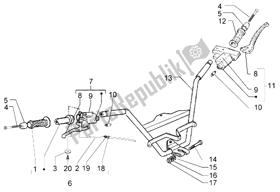 Todas las partes para Bomba De Freno De Manillar de Piaggio X9 200 Evolution 2004