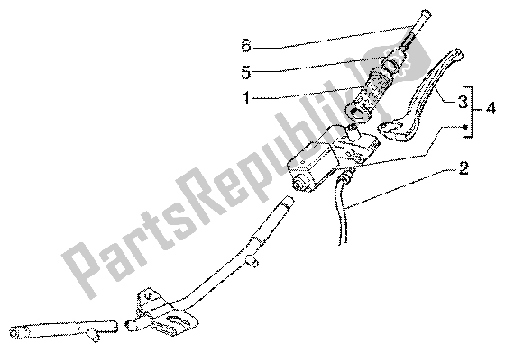 All parts for the Handlebars Component Parts (2) of the Piaggio Super Hexagon GTX 125 2003