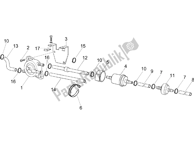 Todas as partes de Sistema De Abastecimento do Piaggio Beverly 250 2005