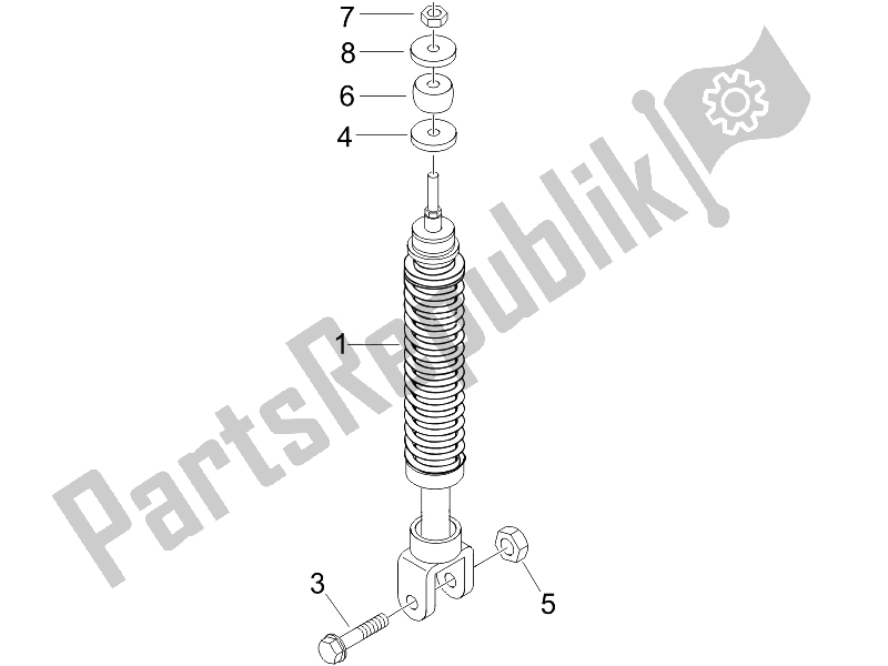 Toutes les pièces pour le Suspension Arrière - Amortisseur / S du Piaggio Liberty 50 2T Sport 2007