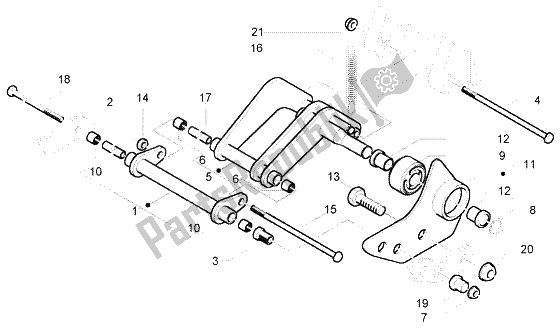 Toutes les pièces pour le Bras Oscillant du Piaggio Beverly 125 RST 2004