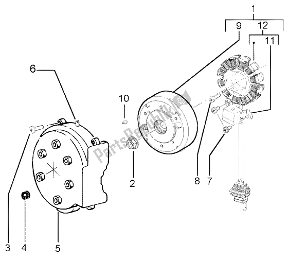 All parts for the Flywheel Magneto of the Piaggio NRG Power Purejet 50 2005