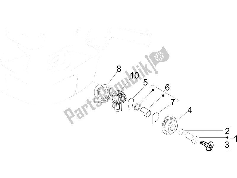 Toutes les pièces pour le Serrures du Piaggio ZIP 50 4T 2006