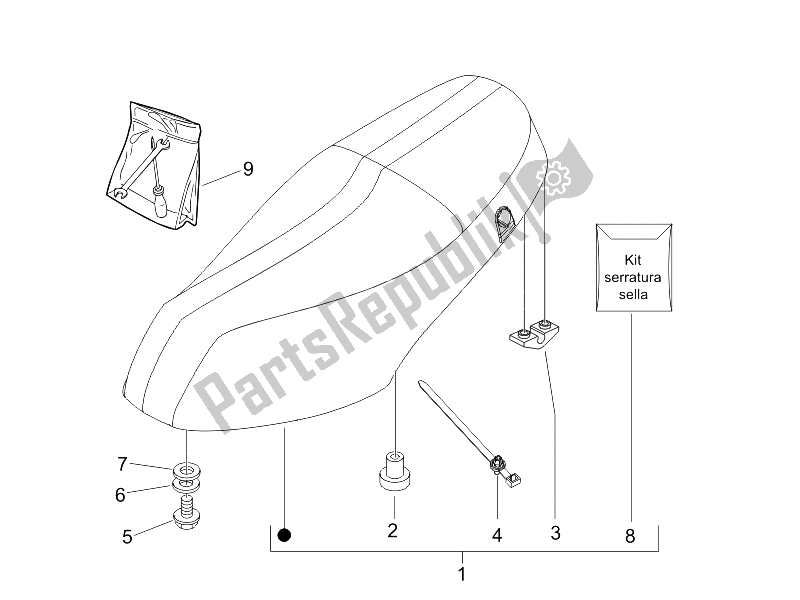 Toutes les pièces pour le Selle / Sièges du Piaggio ZIP 50 2T 2009