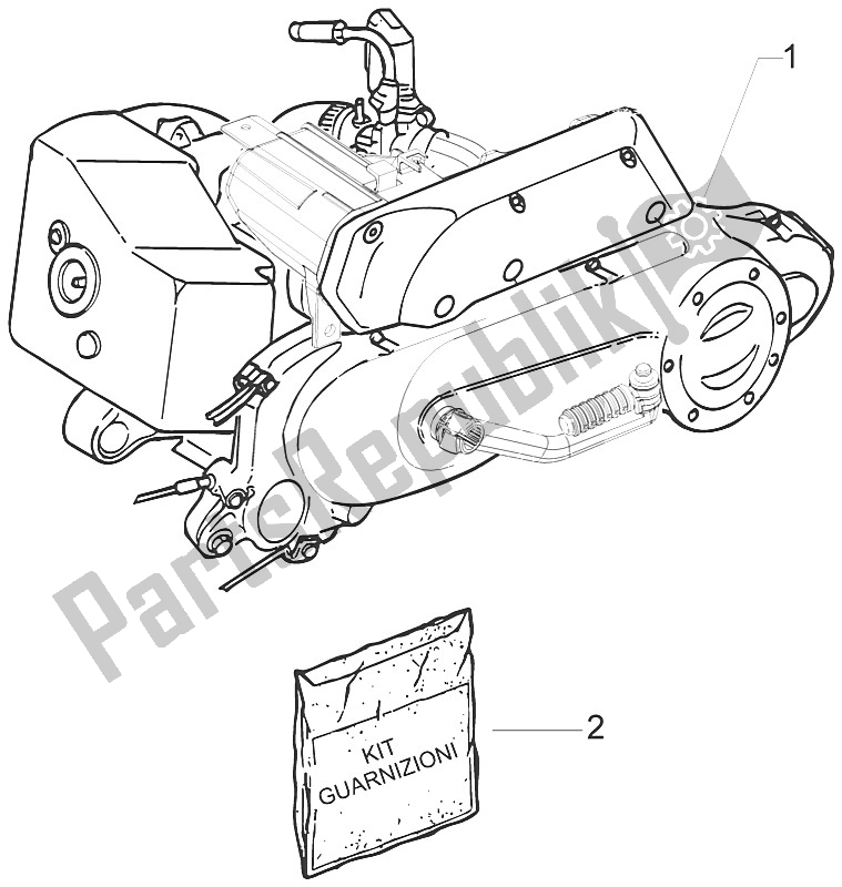 Toutes les pièces pour le Moteur, Assemblage du Piaggio Typhoon 50 2T E3 CH 2011