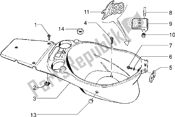 Toutes les pièces pour le Casque du Piaggio Free FL 50 1995