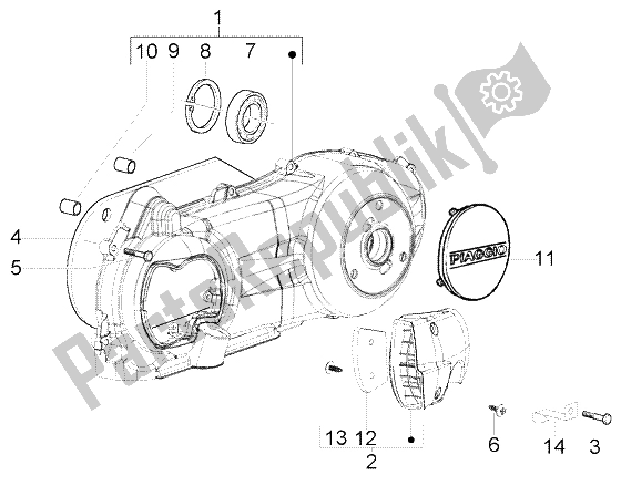 Toutes les pièces pour le Refroidissement Du Carter du Piaggio Beverly 250 RST 2004