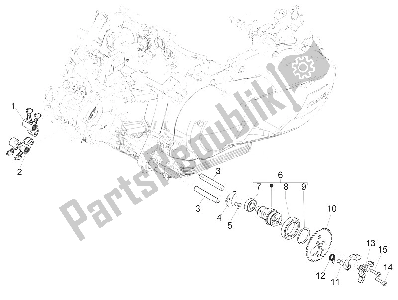 Todas las partes para Unidad De Soporte De Palancas Oscilantes de Piaggio Medley 150 4T IE ABS EU 2016