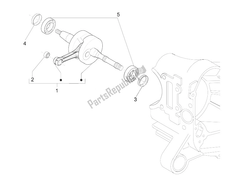 Tutte le parti per il Albero A Gomiti del Piaggio NRG Power DD H2O CH 50 2011