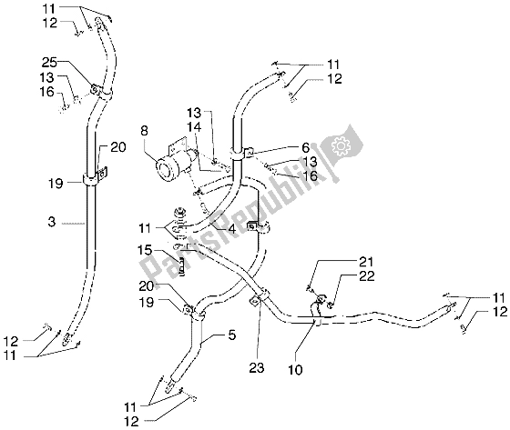 Toutes les pièces pour le Tuyauterie De Frein du Piaggio X9 500 2004