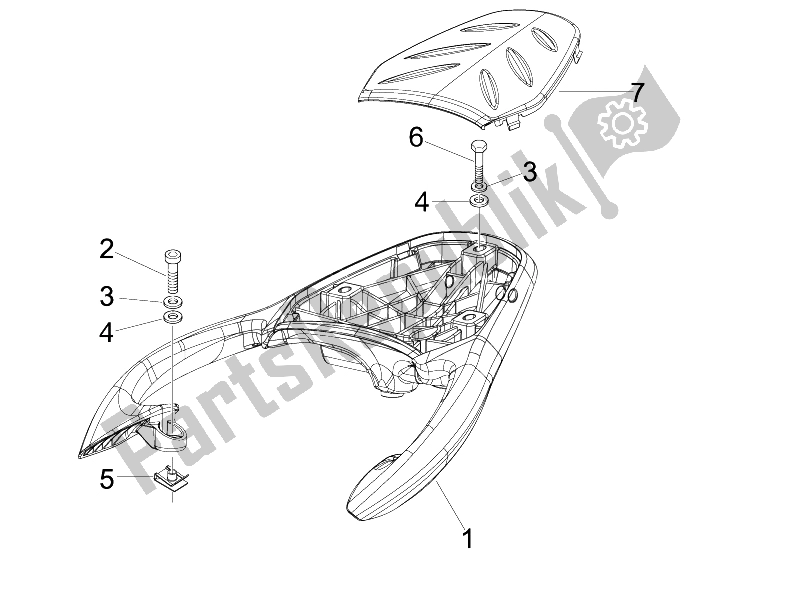 Tutte le parti per il Portapacchi Posteriore del Piaggio BV 300 IE Tourer USA 2009