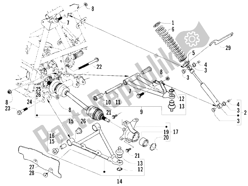 All parts for the Front Suspension - Shock Absorber/s of the Piaggio Trackmaster 400 2006