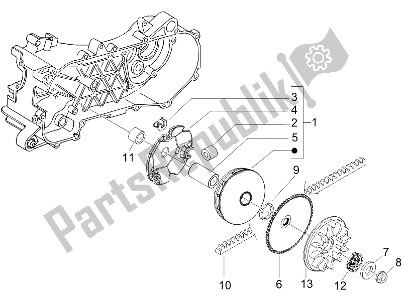 Toutes les pièces pour le Poulie Motrice du Piaggio Liberty 50 2T Sport 2006