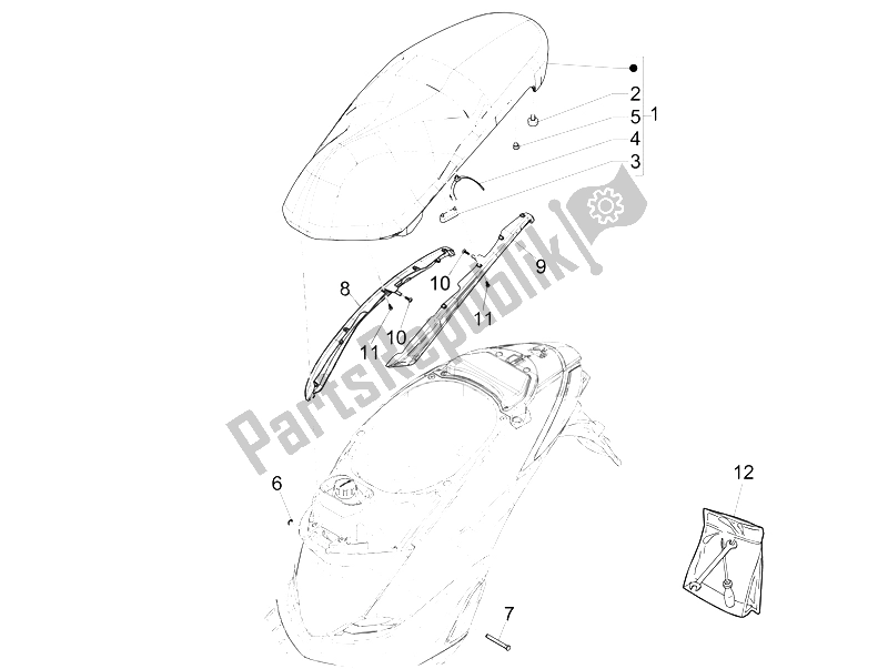 Tutte le parti per il Sella / Sedili del Piaggio Liberty 125 Iget 4T 3V IE ABS Asia 2015