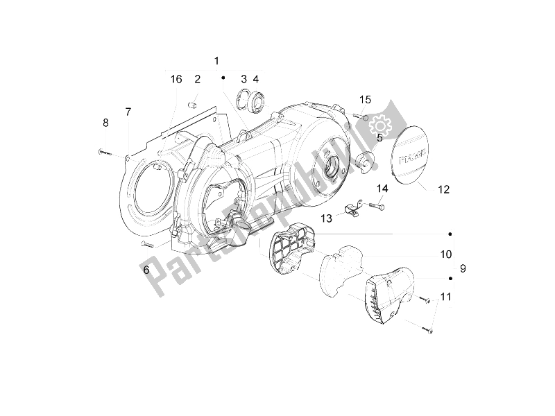 Toutes les pièces pour le Couvercle De Carter - Refroidissement Du Carter du Piaggio Carnaby 300 4T IE Cruiser 2009