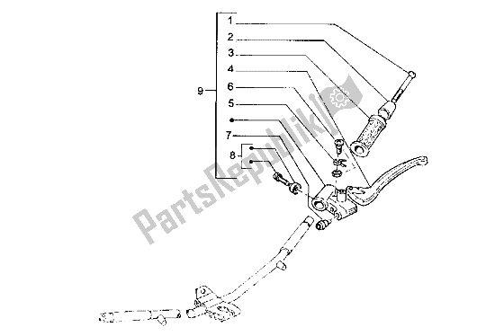 All parts for the Handlebars Component Parts (2) of the Piaggio Hexagon LXT 180 1998