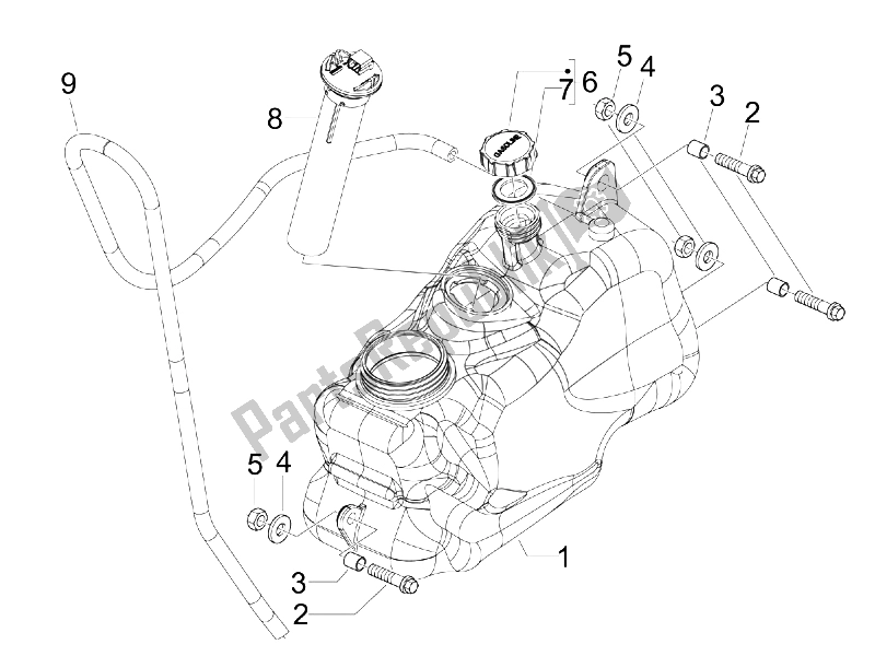 Tutte le parti per il Serbatoio Di Carburante del Piaggio MP3 400 IE MIC 2008