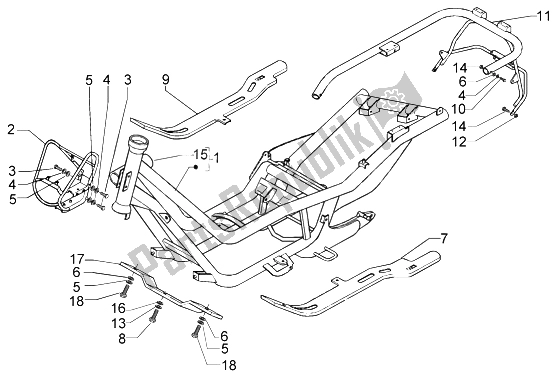 Toutes les pièces pour le Châssis du Piaggio X9 125 Evolution 2006