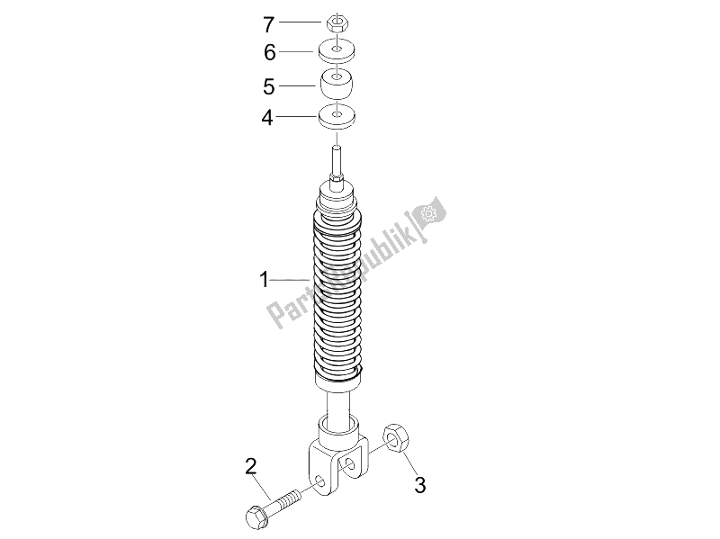 All parts for the Rear Suspension - Shock Absorber/s of the Piaggio Liberty 50 2T MOC 2009