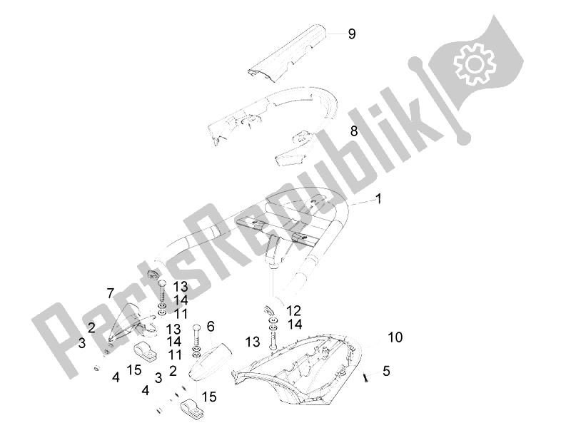 Tutte le parti per il Portapacchi Posteriore del Piaggio Beverly 500 Cruiser E3 2007