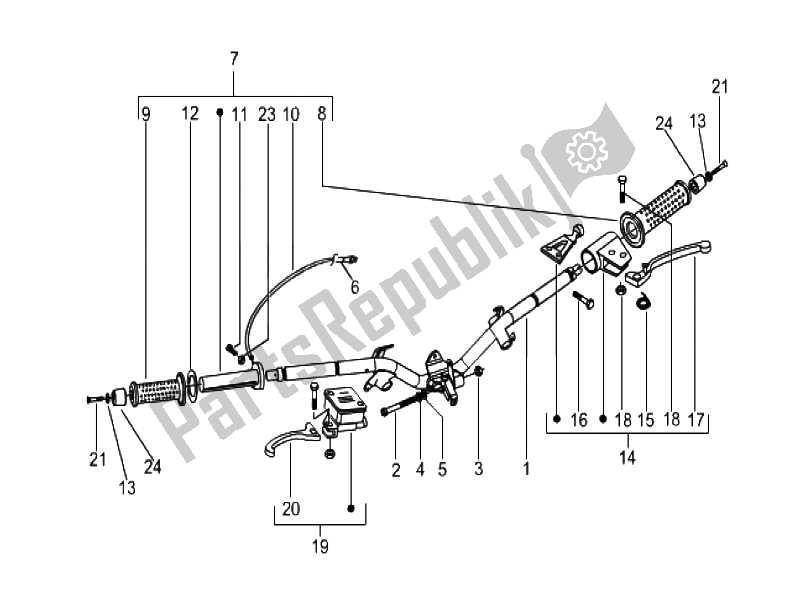 Toutes les pièces pour le Guidon - Master Cil. Du Piaggio Liberty 50 4T Delivery TNT 2009