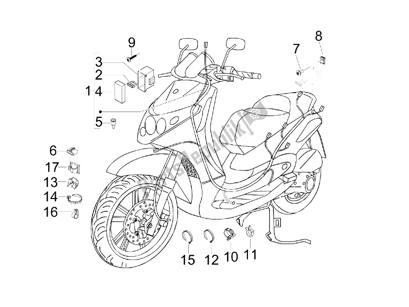 All parts for the Main Cable Harness of the Piaggio Beverly 400 IE E3 2006
