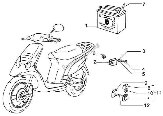 All parts for the Battery-relays of the Piaggio NRG MC3 DT 50 2004