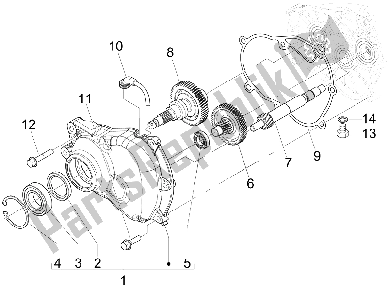 Todas as partes de Unidade De Redução do Piaggio MP3 250 USA 2007