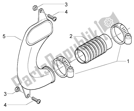 All parts for the Belt Cooling Tube of the Piaggio X9 200 Evolution 2004