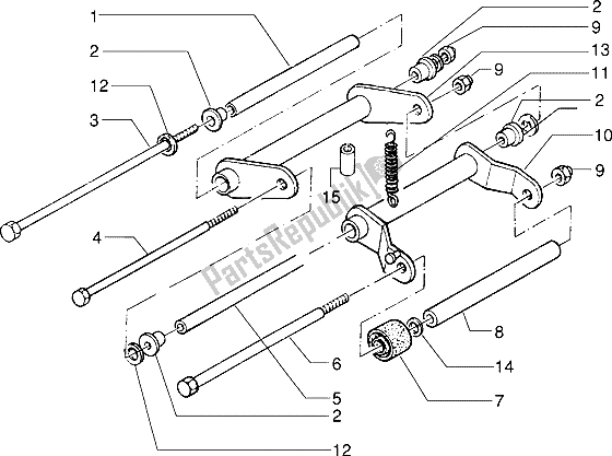 Toutes les pièces pour le Bras Oscillant du Piaggio Skipper 125 1998