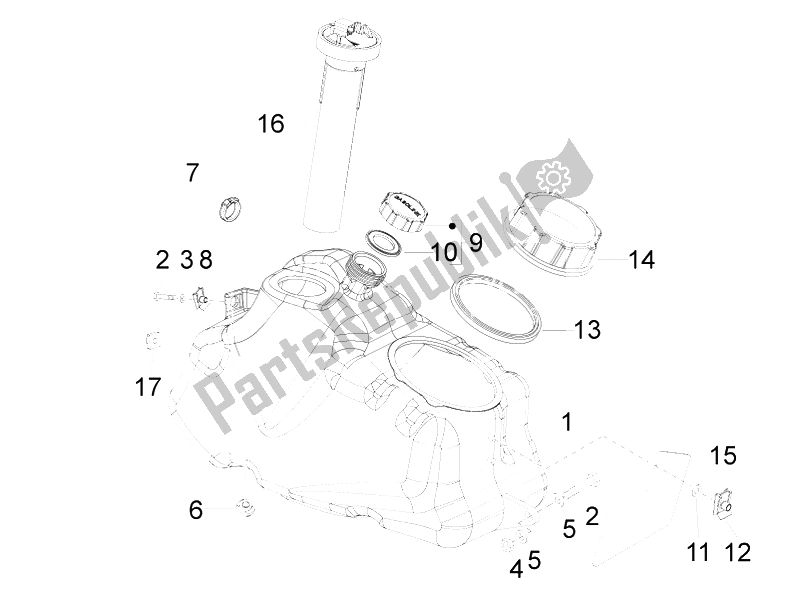 Tutte le parti per il Serbatoio Di Carburante del Piaggio Beverly 500 Cruiser E3 2007