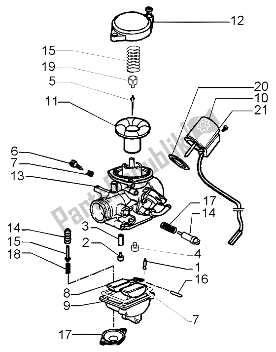 Toutes les pièces pour le Carburateur (2) du Piaggio FLY 50 4T 2004