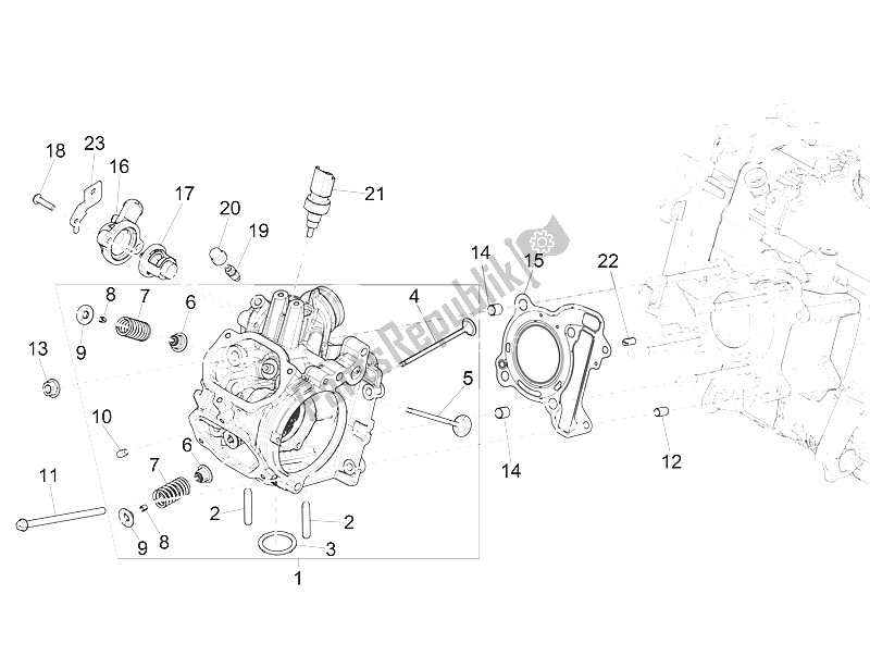 Toutes les pièces pour le Unité De Tête - Valve du Piaggio Medley 125 4T IE ABS Vietnam 2016