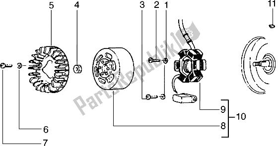 Toutes les pièces pour le Volant Magnéto du Piaggio Typhoon 125 X 2003