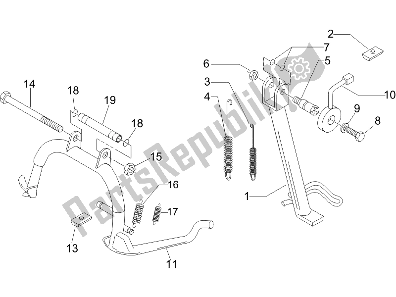 Toutes les pièces pour le Des Stands du Piaggio X9 125 Evolution Euro 3 UK 2007