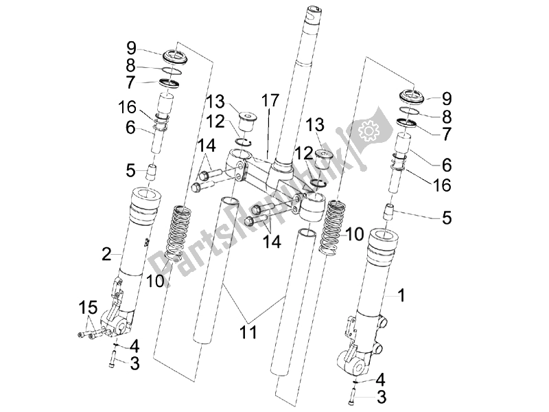 Toutes les pièces pour le Composants De La Fourche (kayaba) du Piaggio X9 250 Evolution 2006