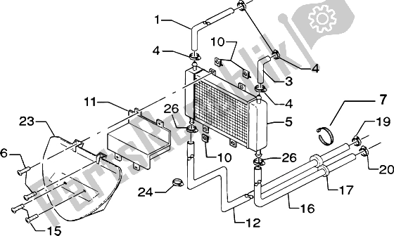 Tutte le parti per il Installazione Di Refroidissement del Piaggio ZIP SP H2O 50 1998